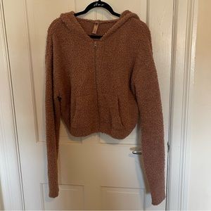 Skims teddy cropped zip up
